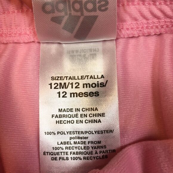 NWT Adidas Toddler Girls 12M 2 Piece Set Tracksuit Jacket Jogger Sweatpants Pink - Picture 16 of 16